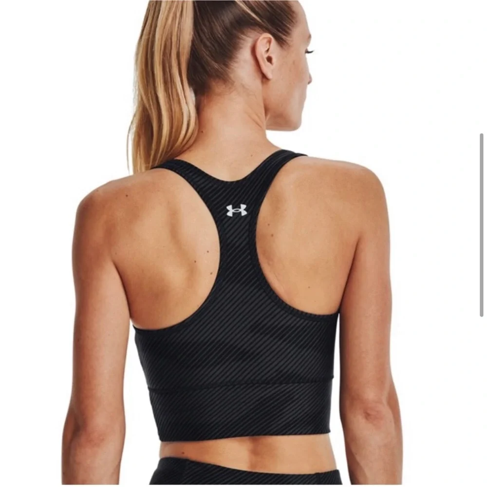 Under Armour Black Striped Sports Bra Small